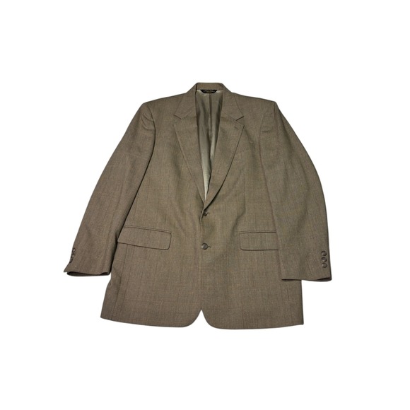 Vintage Brooks Brothers Mens Blazer Jacket Tan Plaid Coat 44 LG Union Made USA